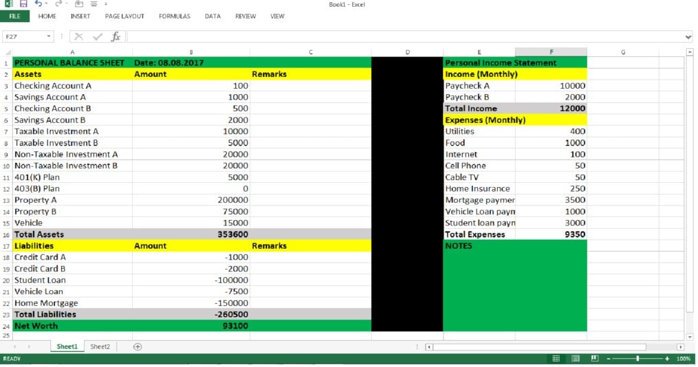 Personal Financial Statement