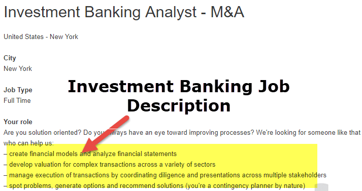 Investment Banking Analyst Career